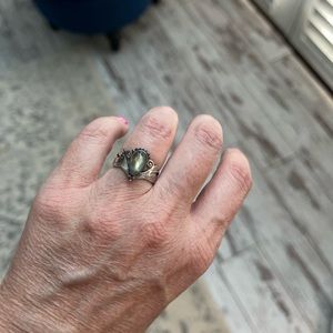 Sterling silver aquamarine ring.